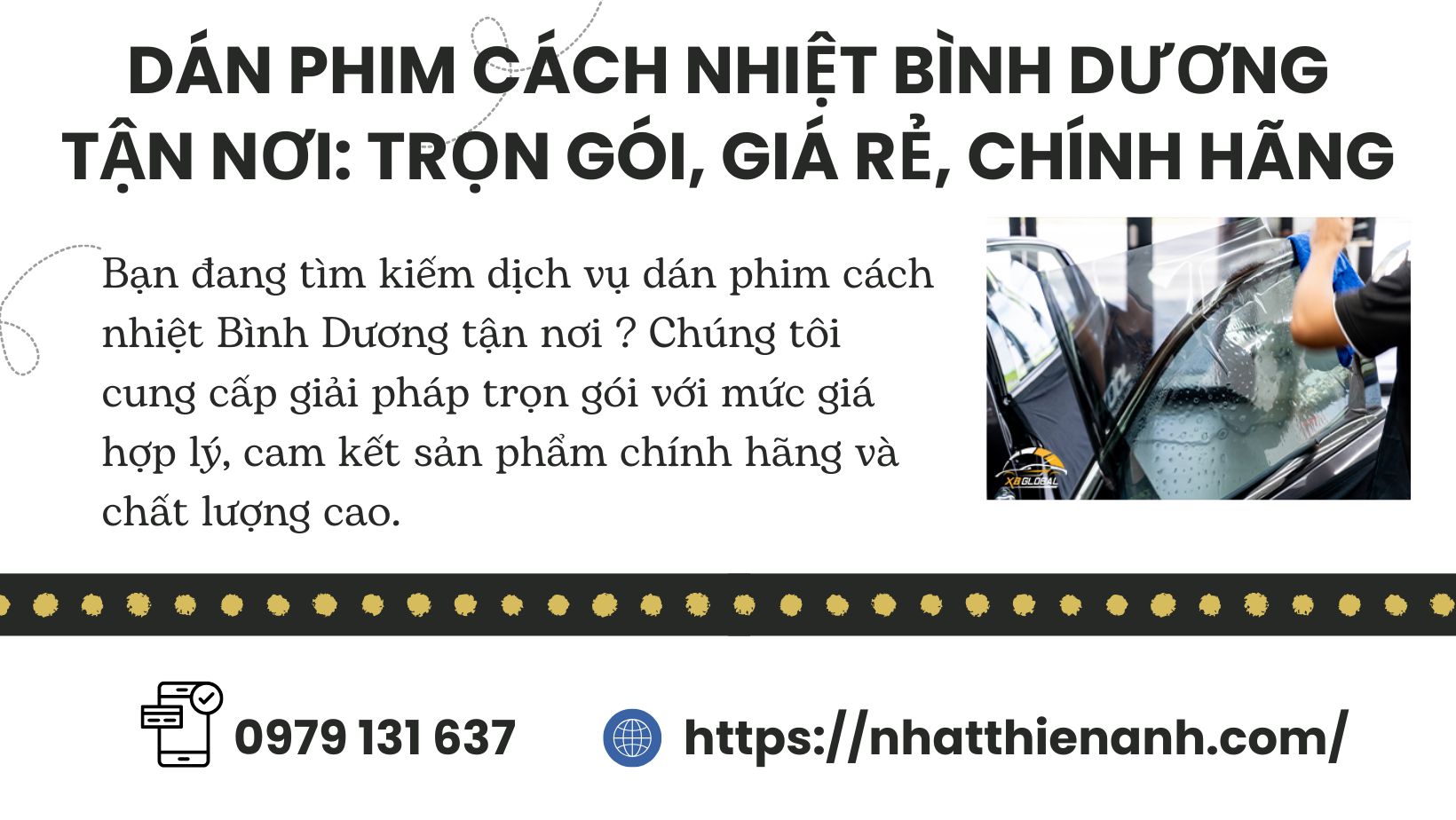 Dán Phim Cách Nhiệt Bình Dương Tận Nơi Trọn Gói, Giá Rẻ, Chính Hãng
