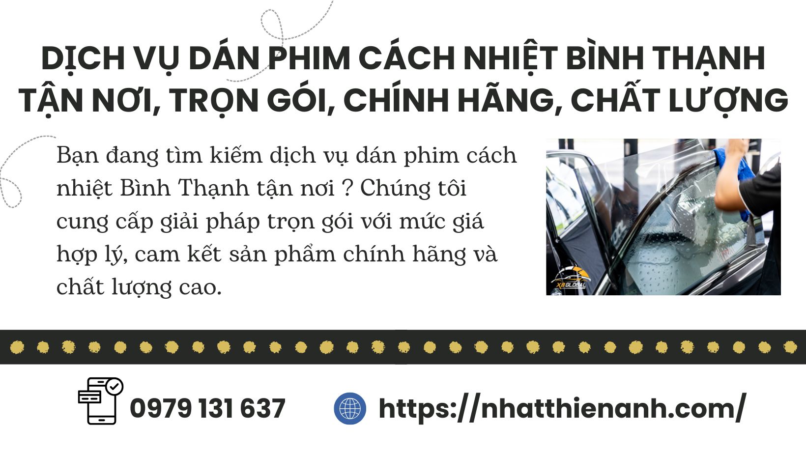 Dán Phim Cách Nhiệt Bình Thạnh Tận Nơi Trọn Gói, Giá Rẻ, Chính Hãng