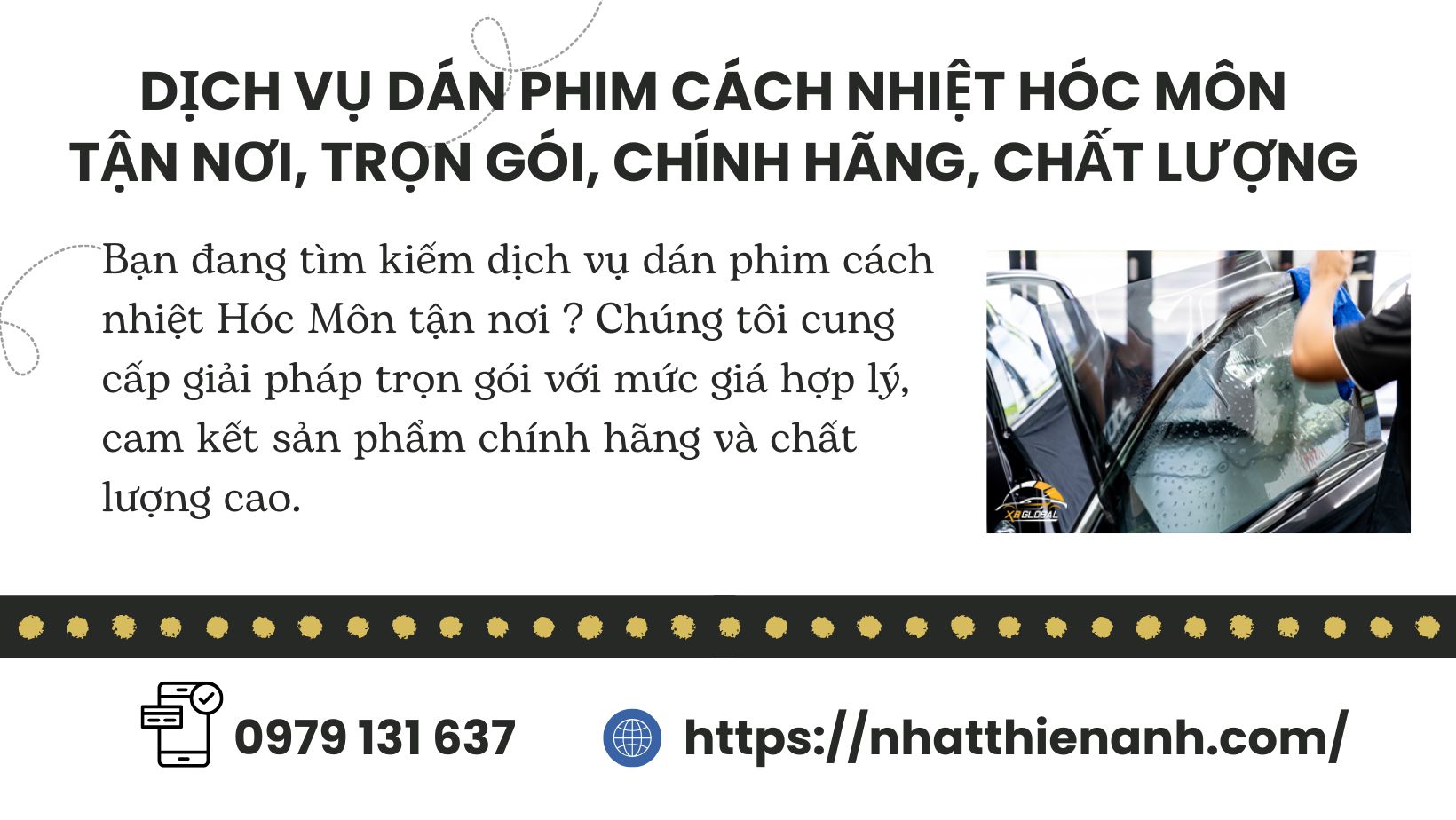 Dán Phim Cách Nhiệt Hóc Môn Tận Nơi Trọn Gói, Giá Rẻ, Chính Hãng